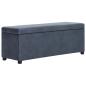 Preview: Bank mit Staufach 116 cm Grau Wildleder-Optik