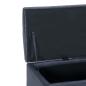 Preview: Bank mit Staufach 116 cm Grau Wildleder-Optik