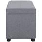 Preview: Bank mit Staufach 116 cm Hellgrau Polyester 