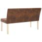 Preview: Sitzbank 139,5 cm Braun Wildleder-Optik