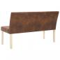 Preview: Sitzbank 139,5 cm Braun Wildleder-Optik