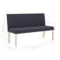 Preview: Sitzbank 139,5 cm Dunkelgrau Polyester