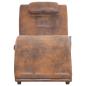 Preview: Massage Chaiselongue mit Kissen Braun Wildleder-Optik