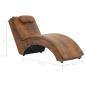 Preview: Massage Chaiselongue mit Kissen Braun Wildleder-Optik