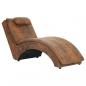 Preview: Massage Chaiselongue mit Kissen Braun Wildleder-Optik