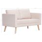 Preview: 2-Sitzer-Sofa Stoff Cremeweiß