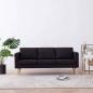 Preview: 3-Sitzer-Sofa Stoff Schwarz