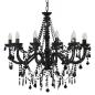 Preview: Kronleuchter mit Perlen Schwarz 12 × E14-Fassungen