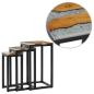 Preview: Satztische 3 Stk. Massivholz Teak und Polyresin