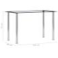 Preview: Esstisch Schwarz und Transparent 120 x 60 x 75 cm Hartglas