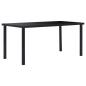 Preview: Esstisch Schwarz 160 x 80 x 75 cm Hartglas