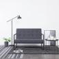 Preview: 2-Sitzer-Sofa mit Armlehnen Dunkelgrau Stahl und Stoff