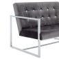 Preview: 2-Sitzer-Sofa mit Armlehnen Dunkelgrau Chrom und Samt  