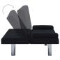 Preview: Schlafsofa mit zwei Kissen Schwarz Polyester