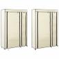 Preview: Faltschränke 2 Stk. Creme 110x45x175 cm Stoff