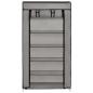 Preview: Schuhschrank mit Abdeckung Grau 58 x 28 x 106 cm Stoff