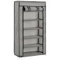 Preview: Schuhschrank mit Abdeckung Grau 58 x 28 x 106 cm Stoff