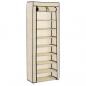 Preview: ARDEBO.de - Schuhschrank mit Abdeckung Cremeweiß 57 x 29 x 162 cm Stoff   