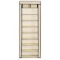 Preview: Schuhschrank mit Abdeckung Cremeweiß 57 x 29 x 162 cm Stoff   