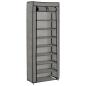 Preview: Schuhschrank mit Abdeckung Grau 57 x 29 x 162 cm Stoff   
