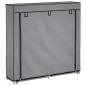 Preview: Schuhschrank mit Abdeckung Grau 115 x 28 x 110 cm Stoff