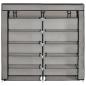 Preview: Schuhschrank mit Abdeckung Grau 115 x 28 x 110 cm Stoff