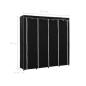Preview: Kleiderschrank mit 4 Fächern Schwarz 175 x 45 x 170 cm