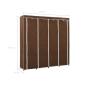 Preview: Kleiderschrank mit 4 Fächern Braun 175 x 45 x 170 cm