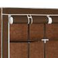 Preview: Kleiderschrank mit Fächern und Stangen Braun 150x45x175cm Stoff