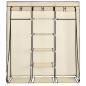 Preview: Kleiderschrank mit Fächern und Stangen Creme 150x45x175cm Stoff