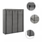 Preview: Kleiderschrank mit Fächern und Stangen Grau 150x45x175cm Stoff