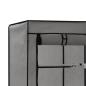 Preview: Kleiderschrank mit Fächern und Stangen Grau 150x45x175cm Stoff