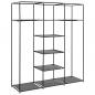 Preview: Kleiderschrank mit Fächern und Stangen Grau 150x45x175cm Stoff