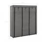 Preview: Kleiderschrank mit Fächern und Stangen Grau 150x45x175cm Stoff