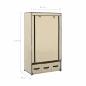 Preview: Kleiderschrank Creme 87 x 49 x 159 cm Stoff