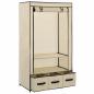 Preview: Kleiderschrank Creme 87 x 49 x 159 cm Stoff