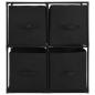 Preview: Lagerschrank mit 4 Stoffkörben Schwarz 63×30×71 cm Stahl