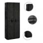 Preview: Schuhschrank Schwarz 60x30x166 cm Stoff
