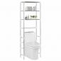 Preview: ARDEBO.de - Toilettenregal 3 Ablagen Silbern 53x28x169 cm