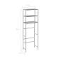 Preview: Toilettenregal 3 Ablagen Silbern 53x28x169 cm