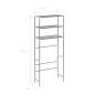 Preview: Waschmaschinenregal 3 Ablagen Silbern 69x28x169 cm