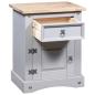 Preview: Nachttisch im Mexiko-Stil Corona Kiefernholz Grau 53x39x66 cm