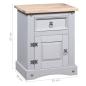 Preview: Nachttisch im Mexiko-Stil Corona Kiefernholz Grau 53x39x67 cm