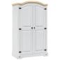 Preview: Kleiderschrank Mexiko-Stil Kiefernholz 2 Türen Weiß