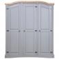 Preview: Kleiderschrank Mexiko-Stil Kiefernholz 3 Türen Grau