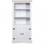 Preview: Buffetschrank Mexiko-Stil Kiefernholz Weiß 80x40x170 cm