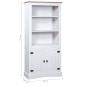 Preview: Buffetschrank Mexiko-Stil Kiefernholz Weiß 80x40x170 cm