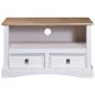 Preview: TV-Schrank Mexiko-Stil Kiefernholz Weiß 91x43x56 cm