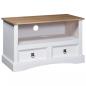 Preview: TV-Schrank Mexiko-Stil Kiefernholz Weiß 91x43x56 cm