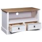 Preview: TV-Schrank Mexiko-Stil Kiefernholz Weiß 91x43x56 cm